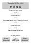 Menu for May 30