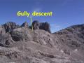 The difficult gully descent