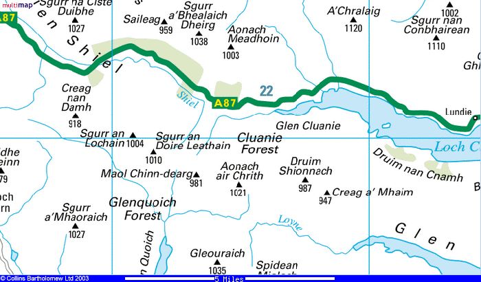 Location map of the South Shiel ridge