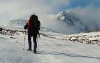Linda heading for Ben Alder